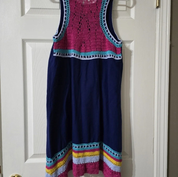 Stylish Blue and Pink Midi Dress - Picture 3 of 10